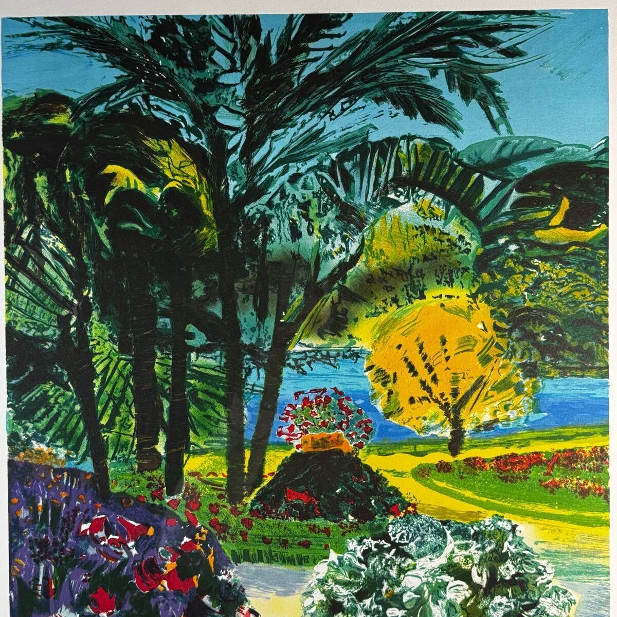 Jean Pierre Pophillat Seaside Park Lithograph Signed Edition 194/200 Framed