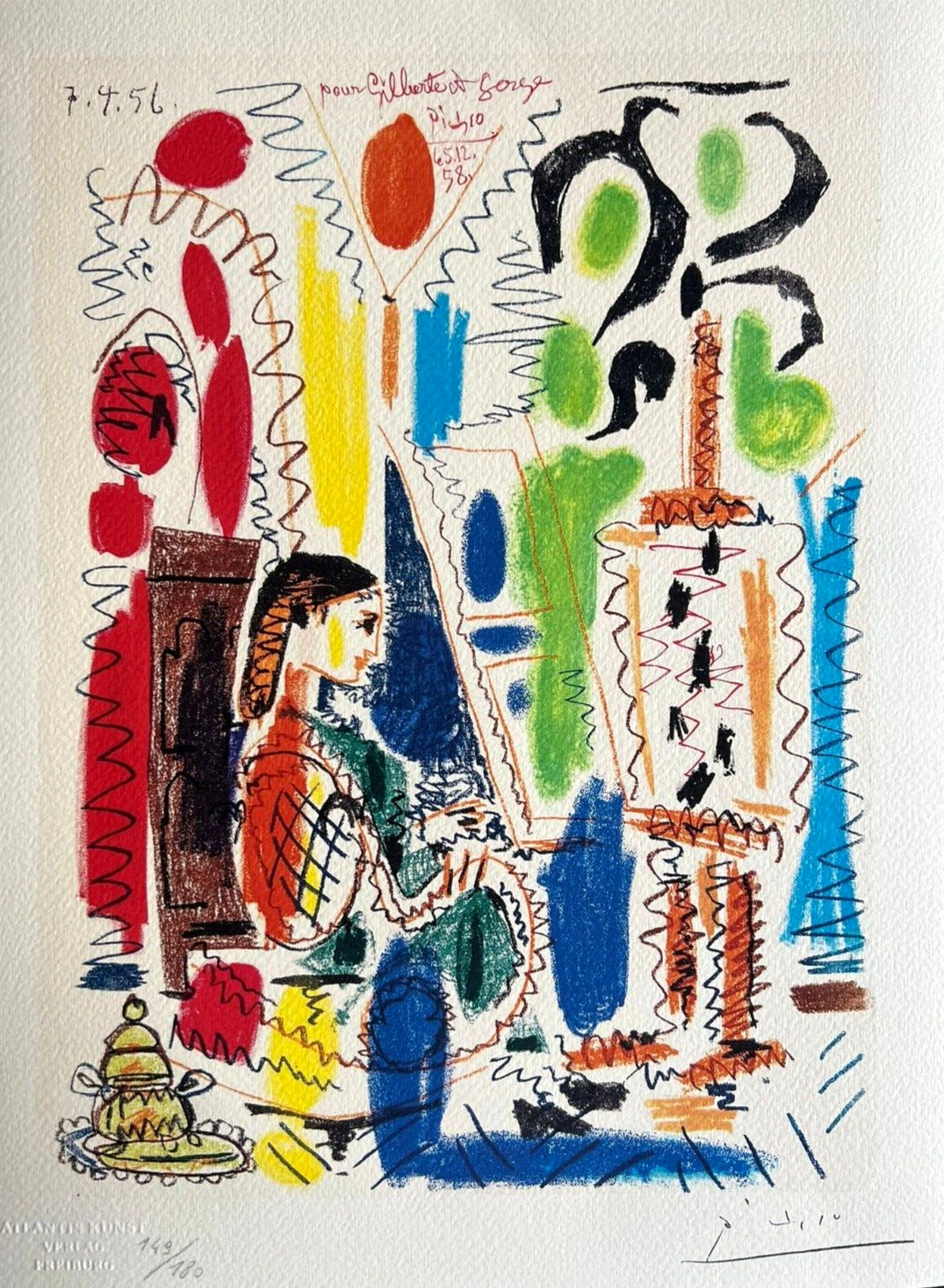 Pablo Picasso Lithograph Coa Signed Numbered And