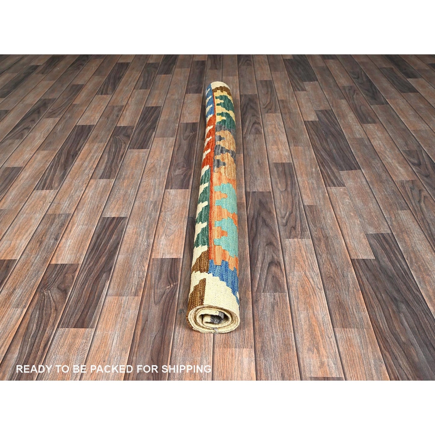 5'X6'4" Colorful Afghan Kilim Flat Weave Hand Woven Wool Reversible Rug