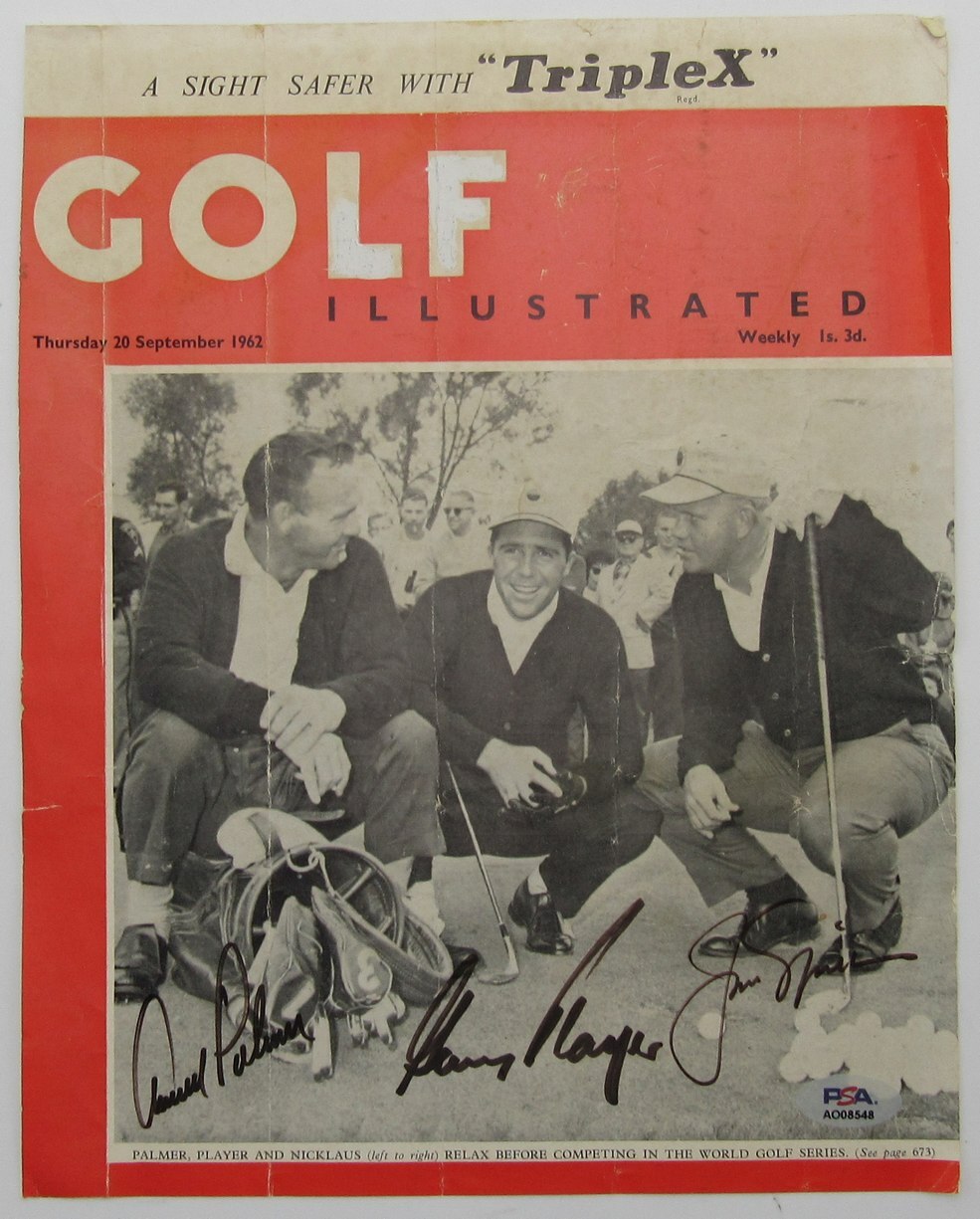 Palmer/Nicklaus/Player Signed 9/20/62 Golf