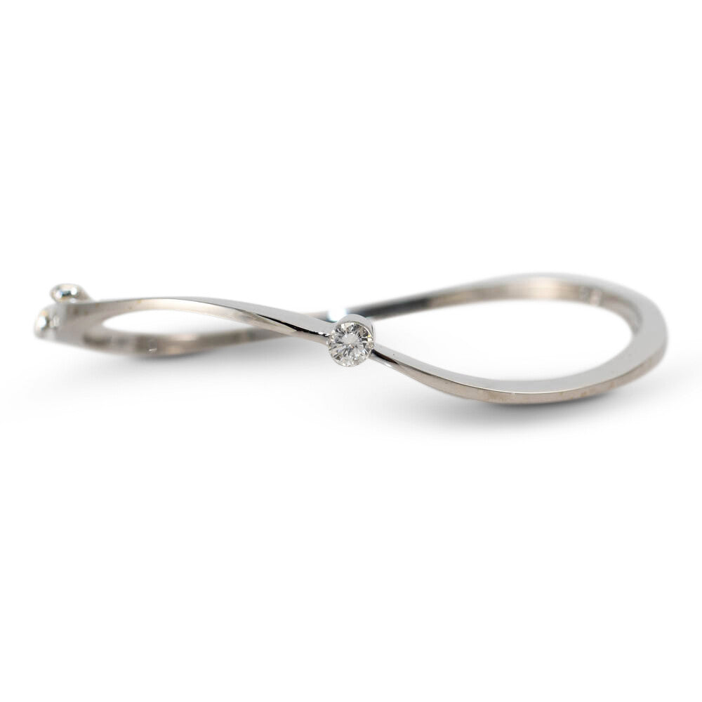 18K White Gold Bangle Diamond Bracelet, .30Ct,