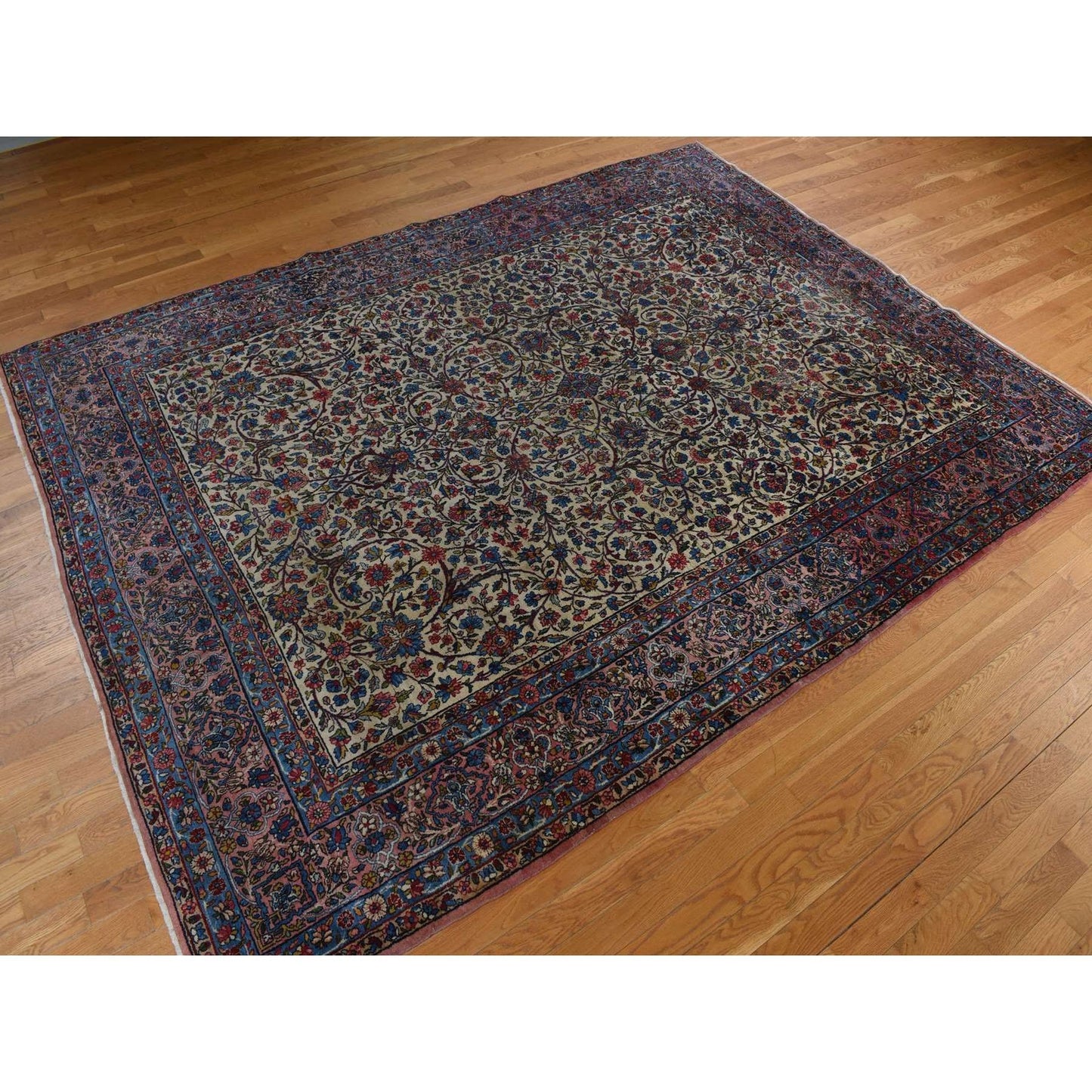 8'9"X11'5" Yellow Antique Zoroastrian Karman 100% Wool Hand Knotted Rug