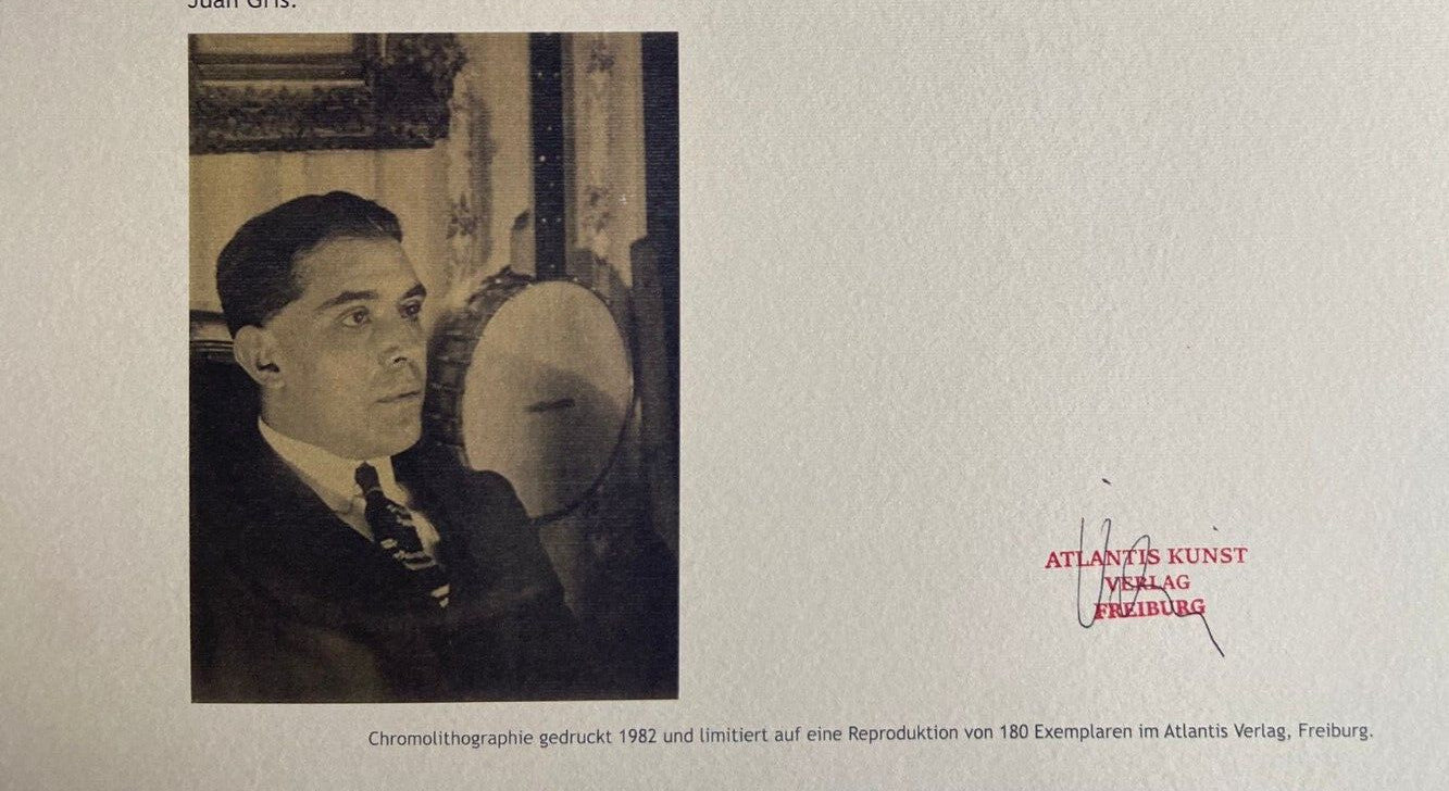 Juan Gris Lithograph Coa Numbered A Hand