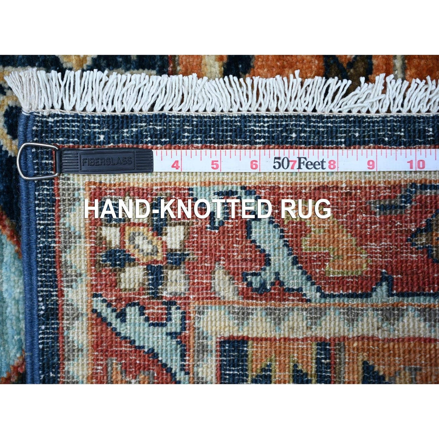 2'6"X9'8" Blue Fine Aryana Caucasian Ashtafa Hand Knotted Oriental Rug