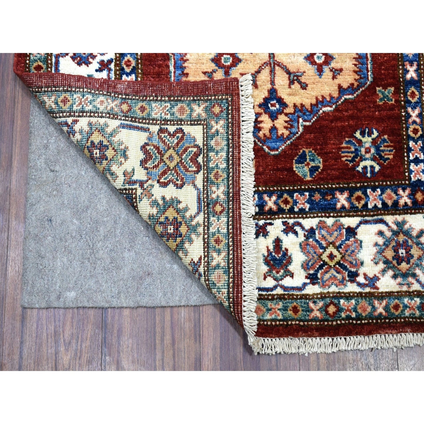 2'10"X23' Deep Red Super Kazak Hand Knotted Wool Oriental Xl Runner Rug