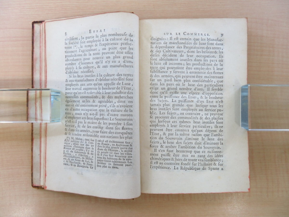 David Hume ?Essais Sur Le Commerce?, 1767, First