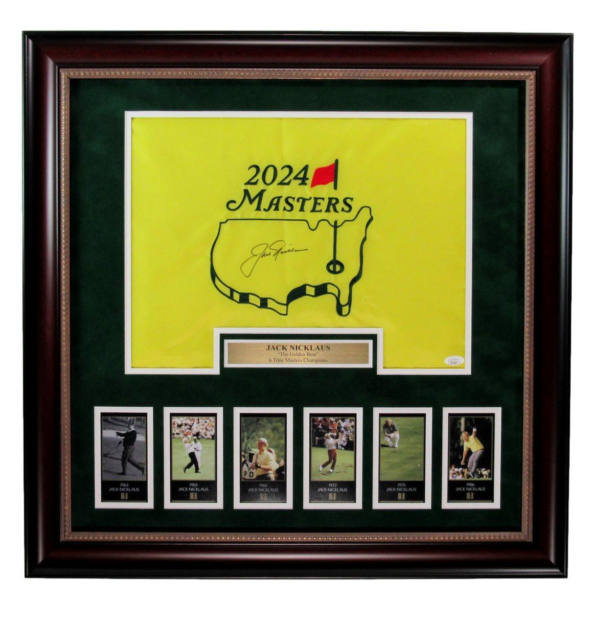 Jack Nicklaus Signed/Auto Masters Pin Flag W/