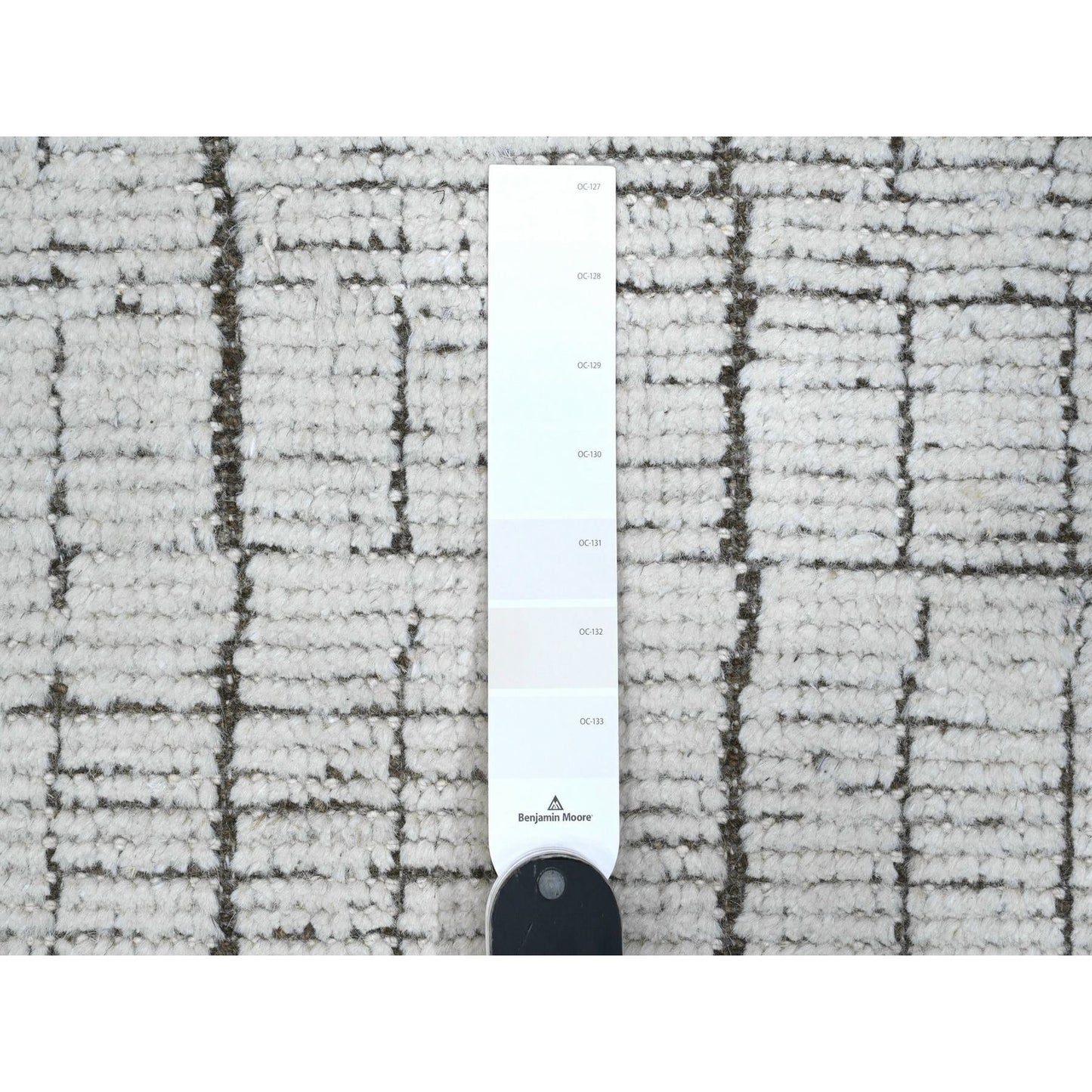 12'2"X15'9" Ivory Hand Knotted Moroccan Weave Wool Oversized Oriental Rug