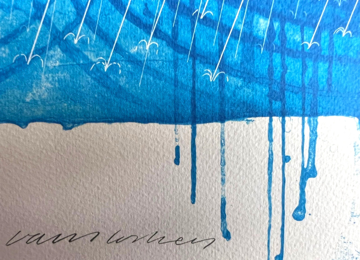 David Hockney Lithograph 'Rain' (Numbered)