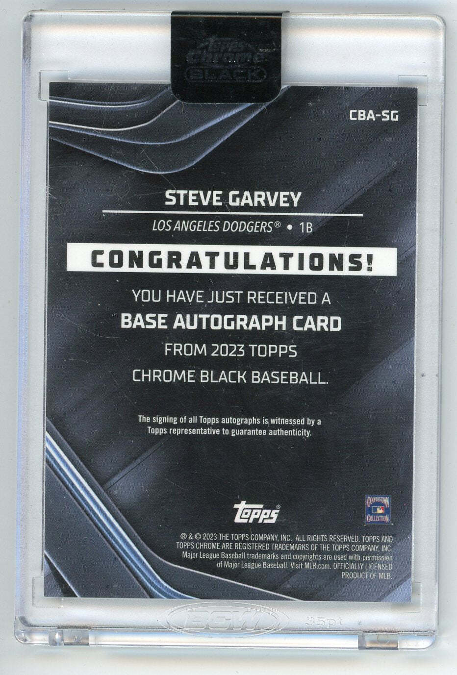 Steve Garvey 2023 Topps Chrome Black #Cba-Sg