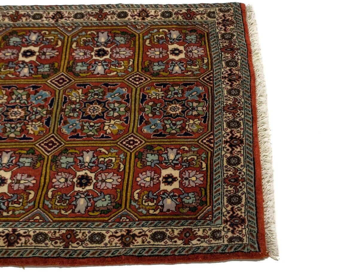 Rare Plush Burnt Orange Floral Wool Area Rug
