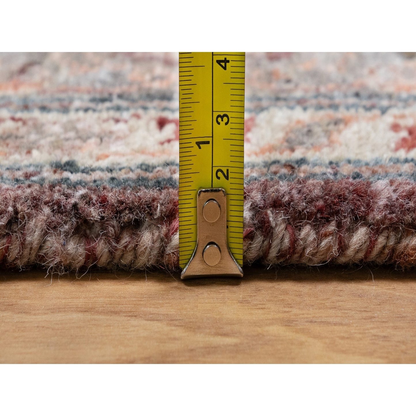 5'10"X9' Tuscan Red Hand Knotted Wool Heris Revival Oriental Rug