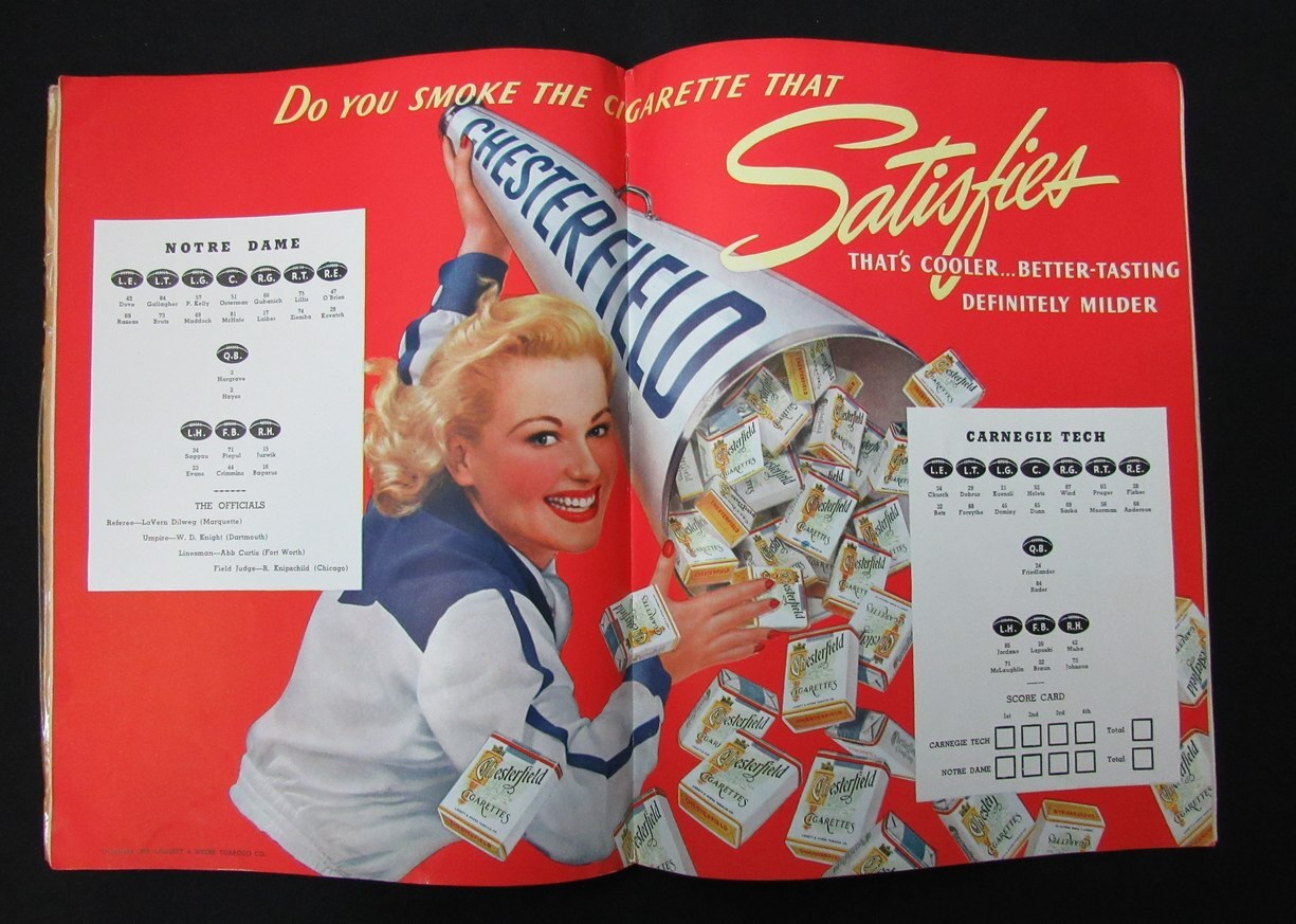 10/19/1940 Carnegie Tech Vs. Notre Dame Program