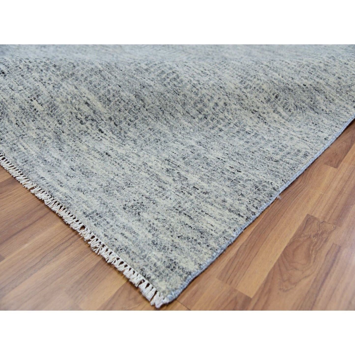 8'X10'2" Owl Gray Modern Grass Design Pure Wool Hand Knotted Rug