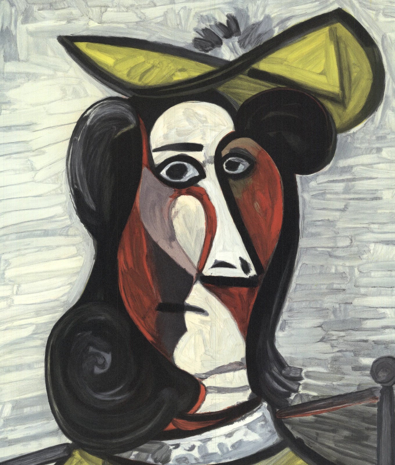 Pablo Picasso Portrait De Femme Au Chapeau Et A La Robe Verte Et Jaune 29.25" X