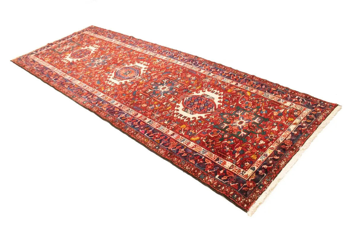 Vintage Oriental Runner Rug Geometric Tribal