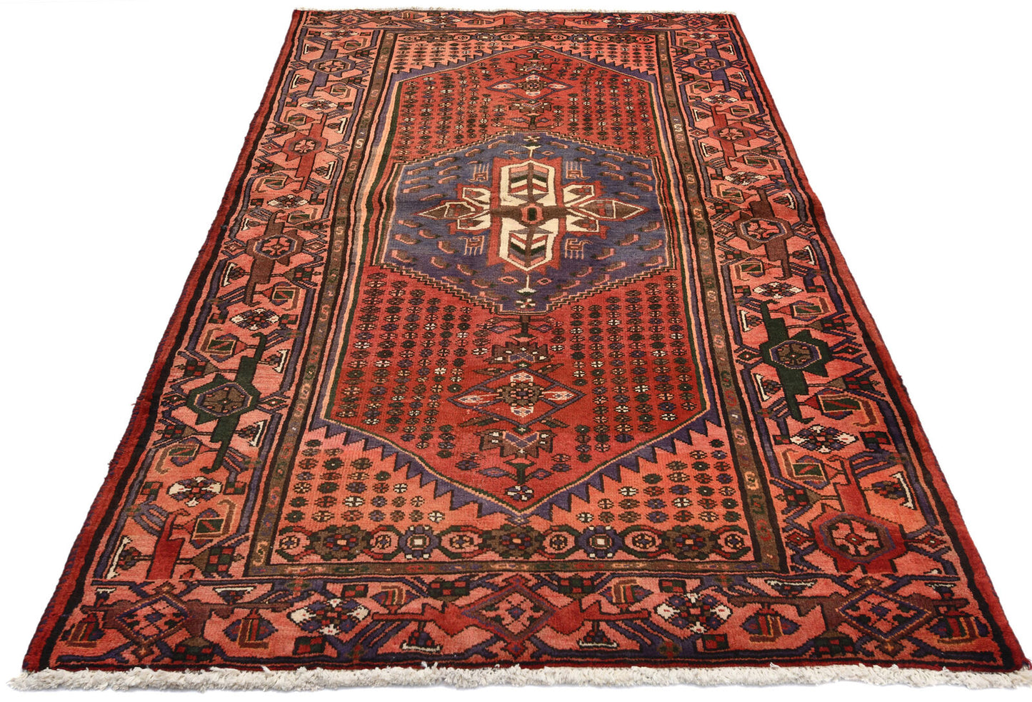 Hand-Knotted Oriental Rug Rusty Red Tribal Design