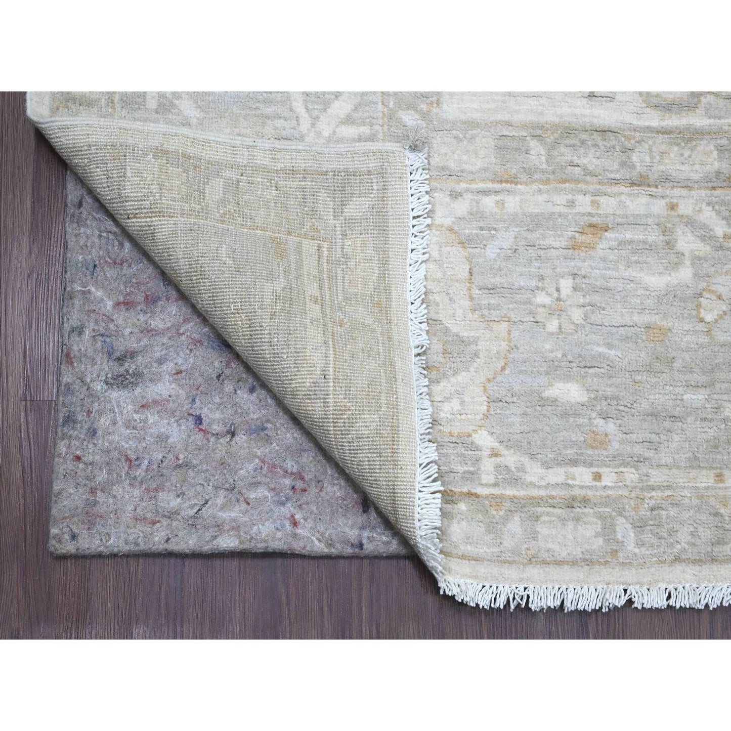 9'X11' White Heris All Over Design Hand Knotted Aryana Grade All Wool Rug