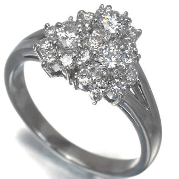 Diamond 0.74Ct Paved Heart Ring 900 Platinum