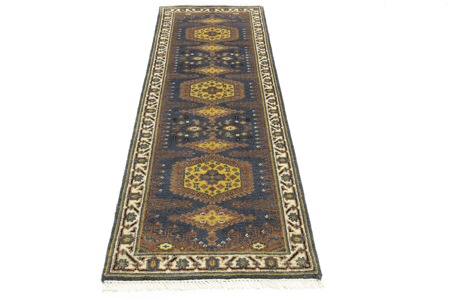 Indo-Viss Oriental Runner Rug Tribal Geometric