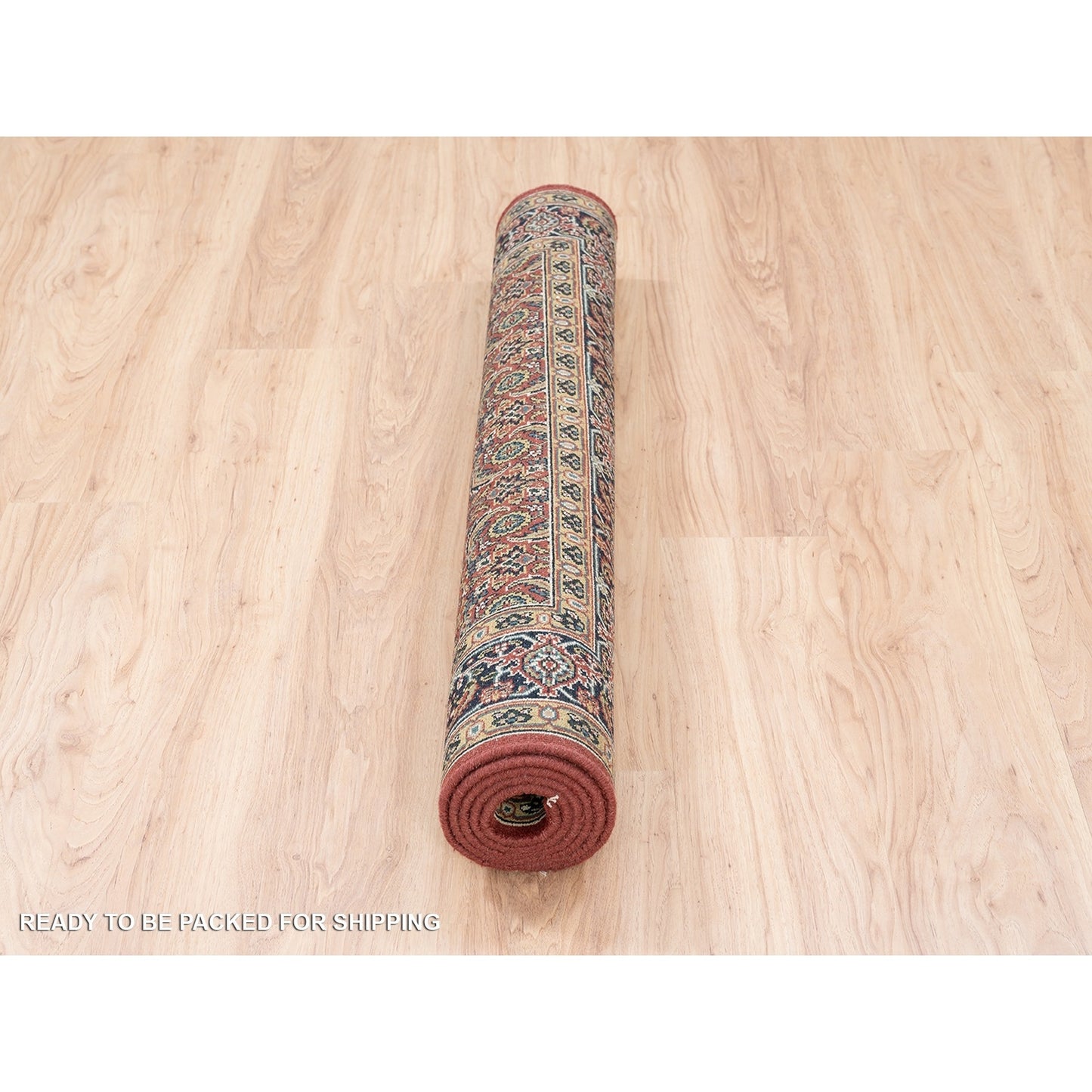 4'1"X6'1" Herati Red New Zealand Wool 250 Kpsi Hand Knotted Rug