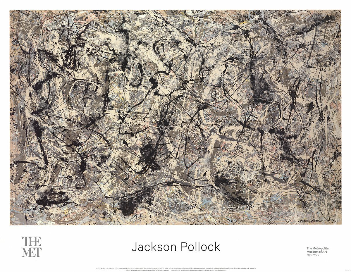 Jackson Pollock Number 28 " Poster Abstract Black & White
