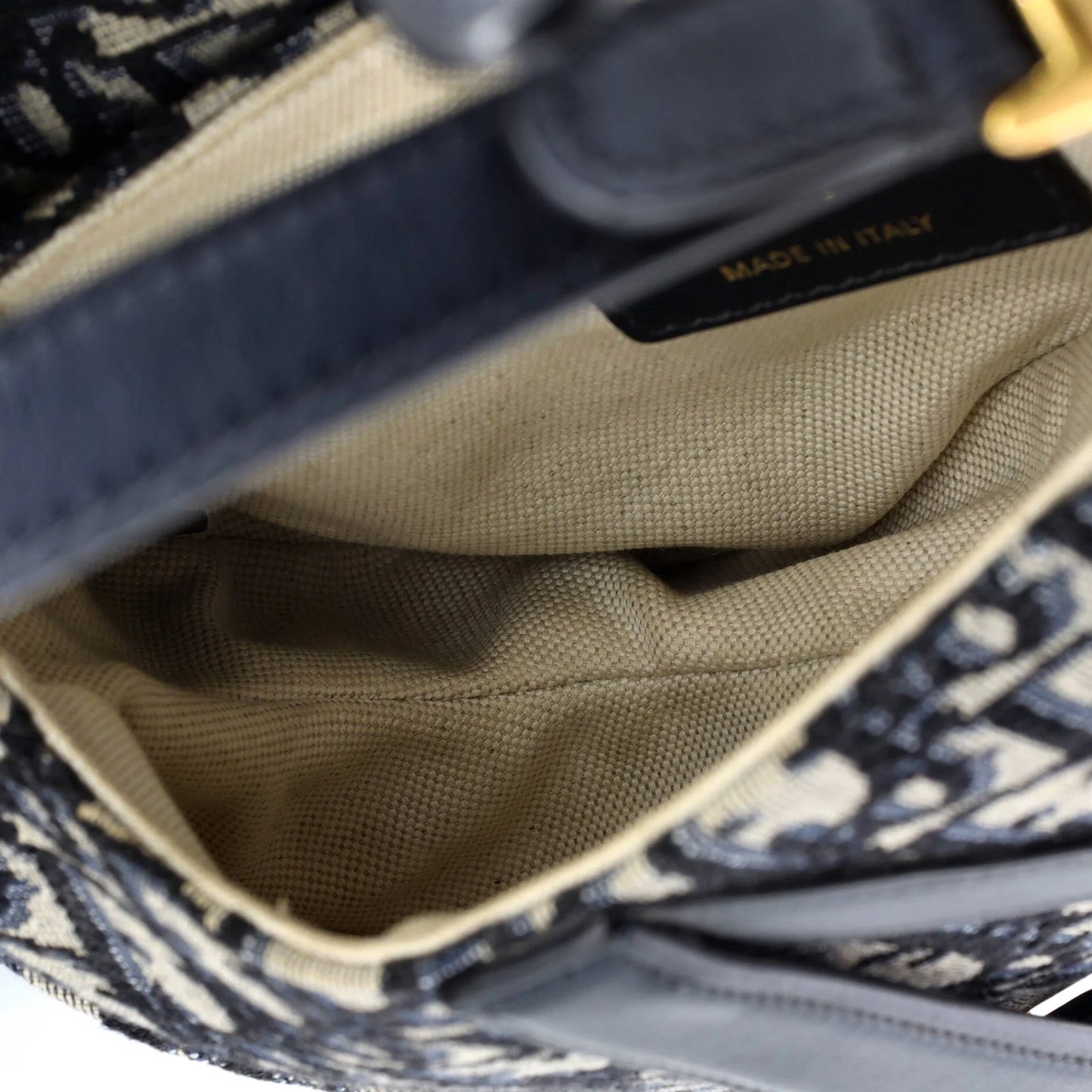 Christian Dior Saddle Handbag With Strap Oblique Canvas Mini