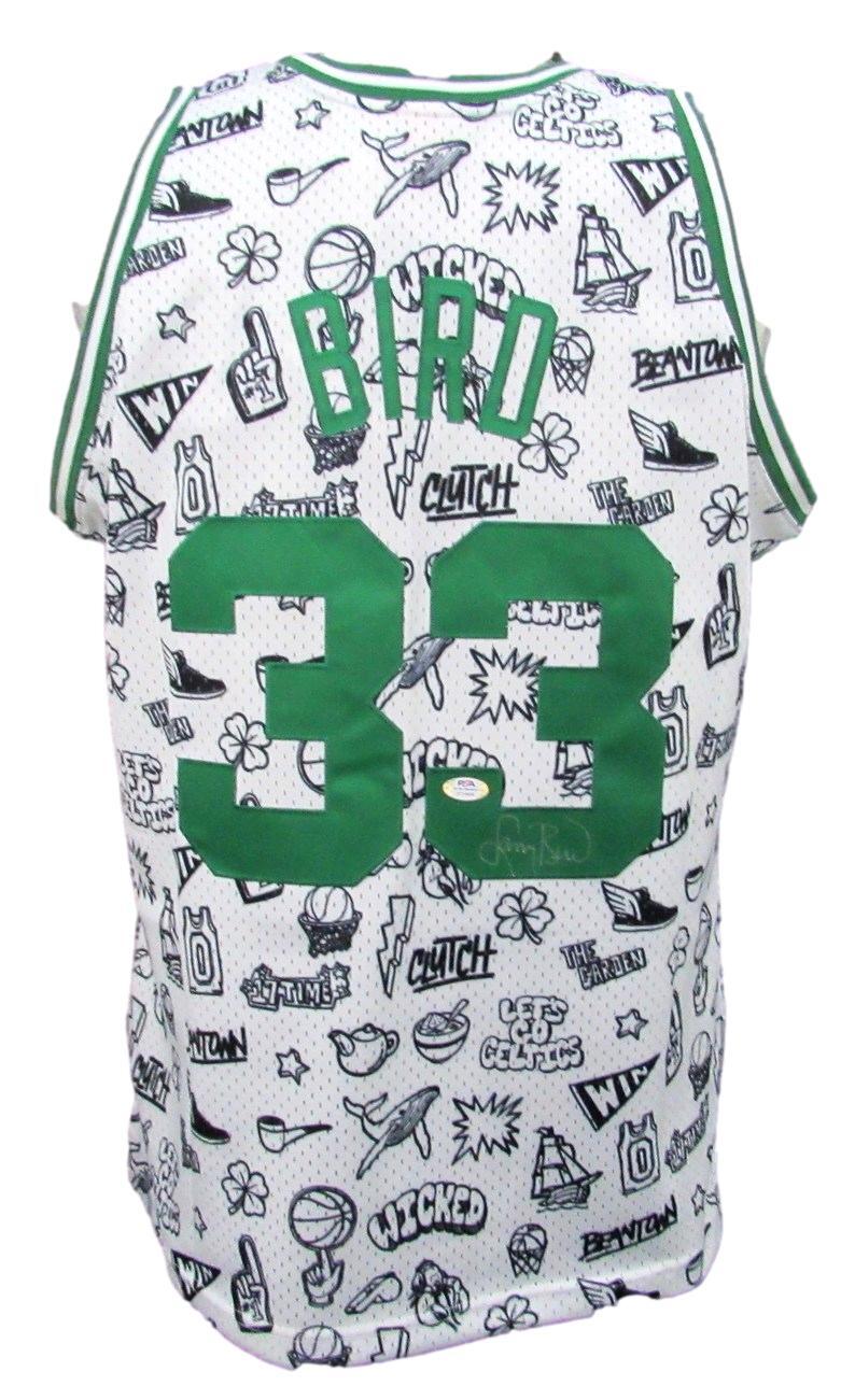 Larry Bird Autographed White Doodle Mitchell &