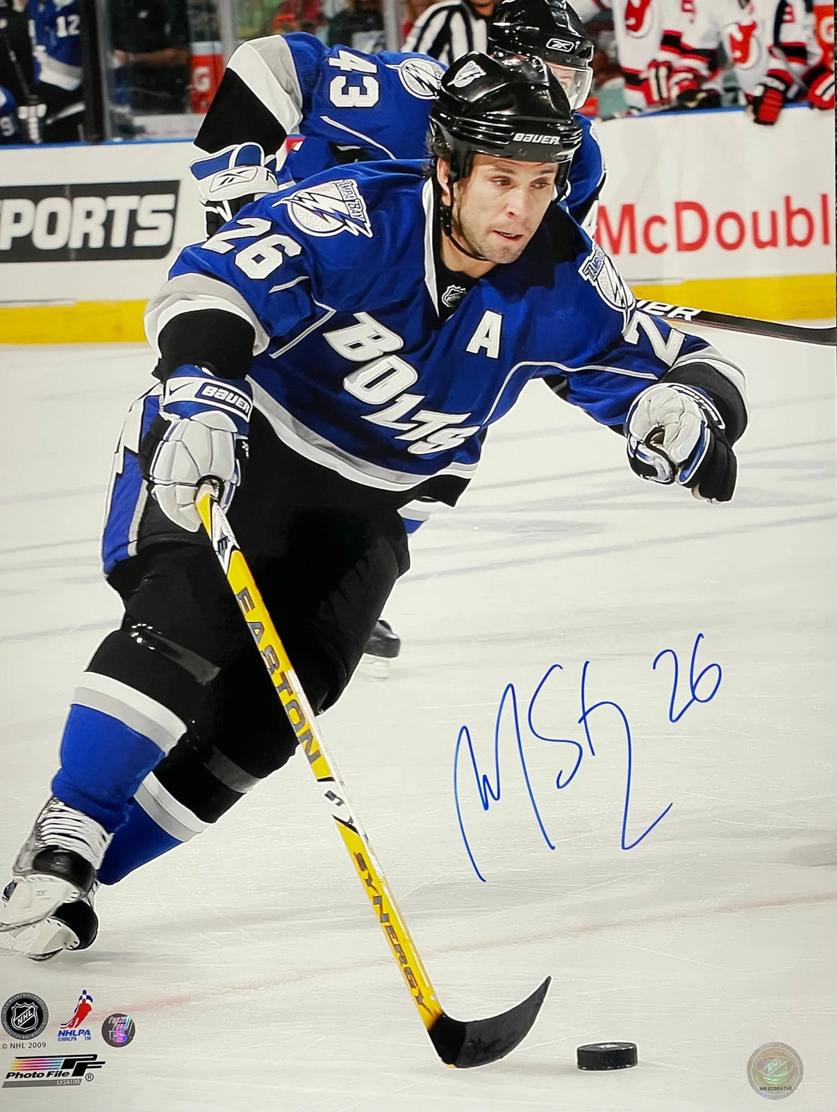 Marin St. Louis Autographed 16X20 Hockey Photo Tampa Bay Lightning