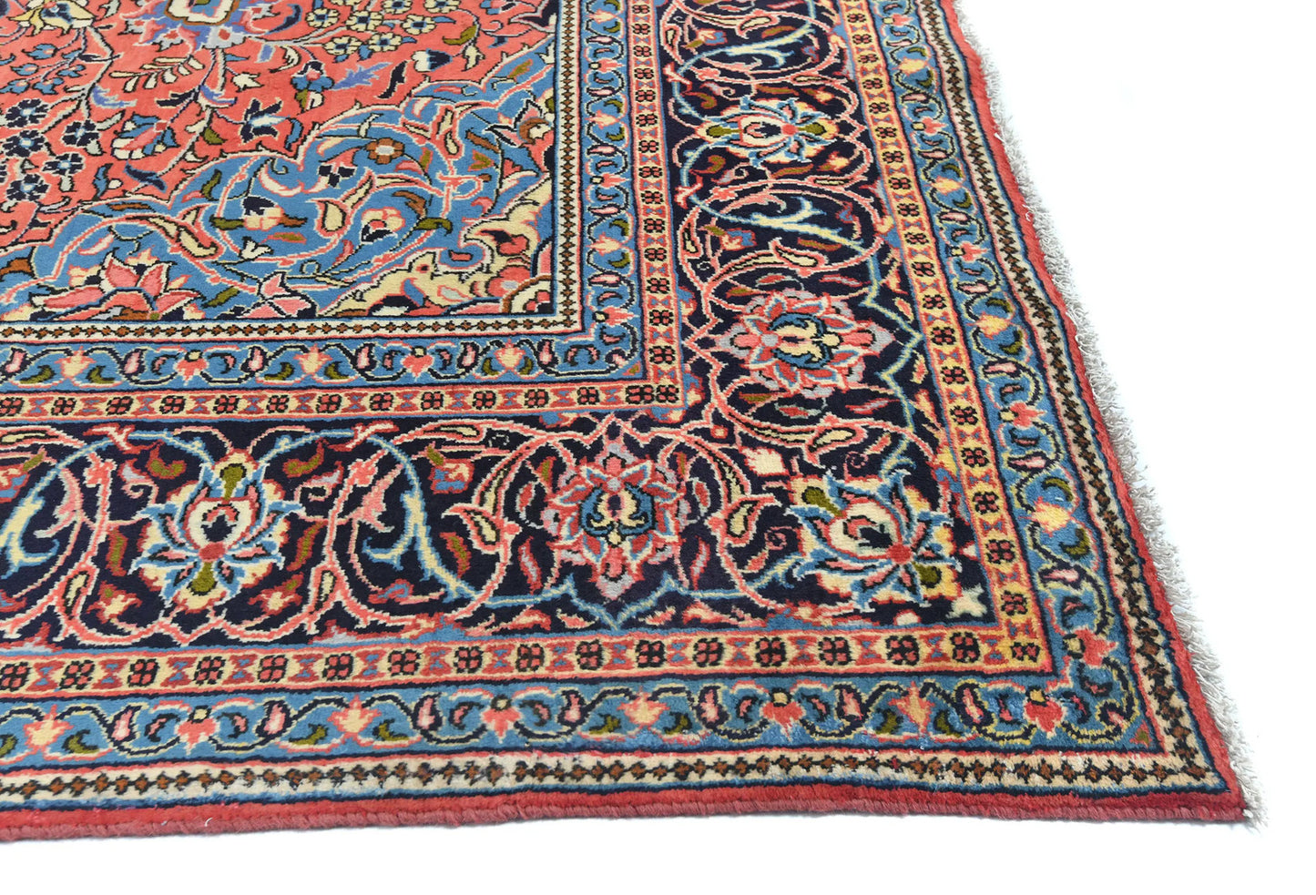 Hand-Knotted Vintage Oriental Rug Floral Classic