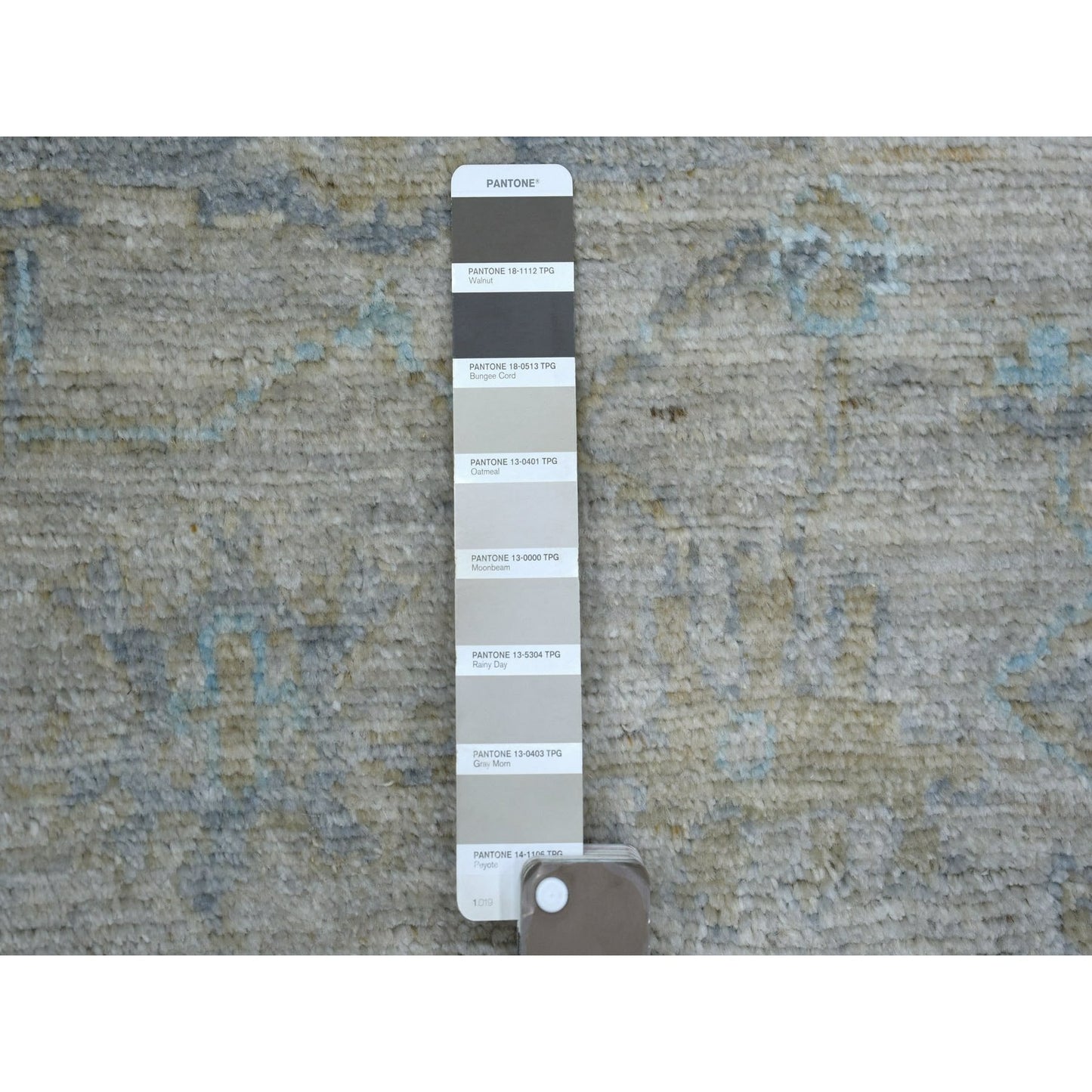 3'3"X4'10" Taupe Hand Knotted Afghan Angora Oushak Hand Knotted Wool Rug