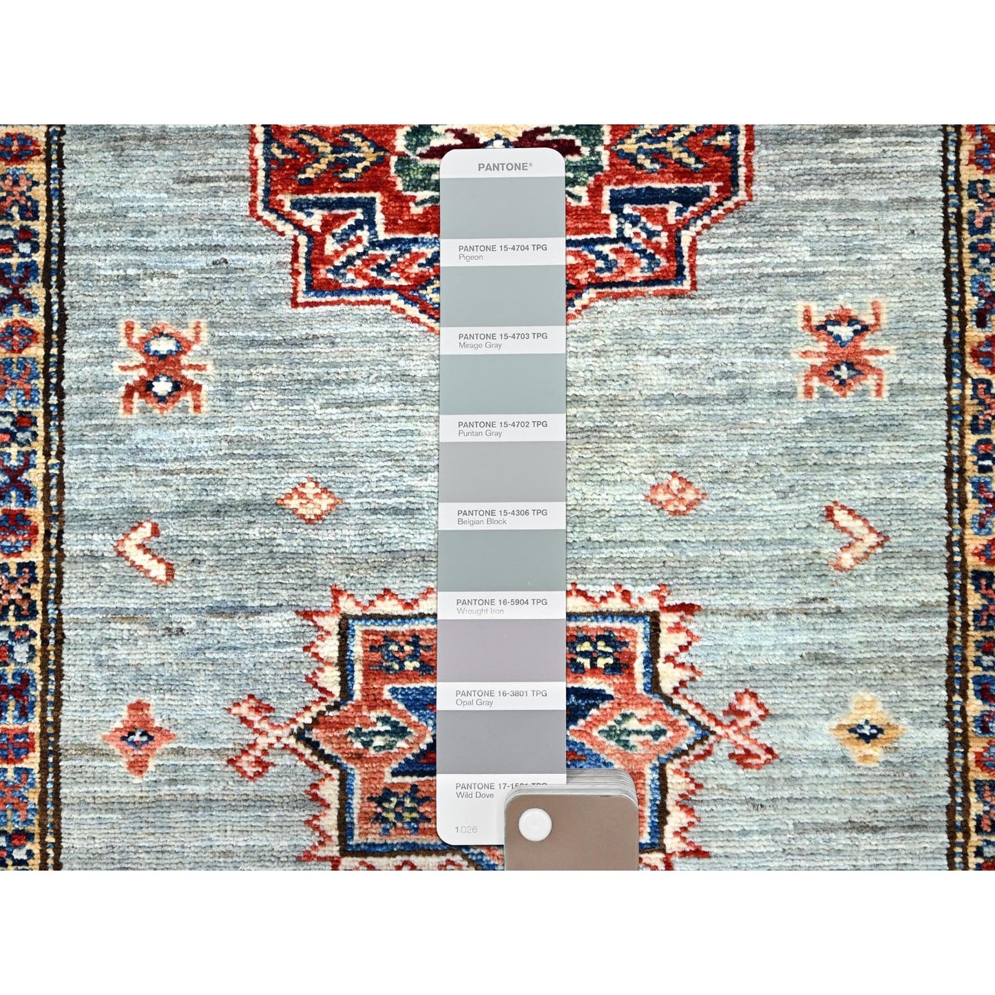 2'9"X15'5" Puritan Gray100% Wool Oriental Afghan Super Kazak Runner Rug