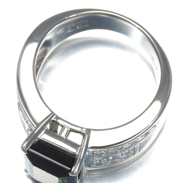Tasaki Ring Green Tourmaline 4.04Ct Diamond