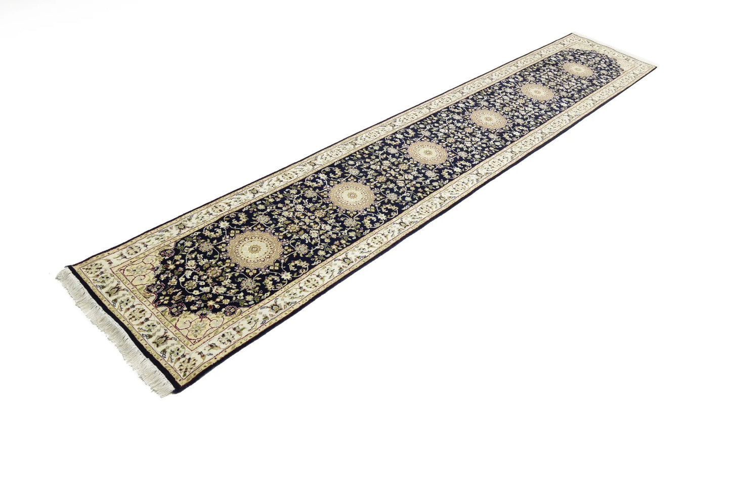 Handmade Indo-Nain Oriental Runner Rug Oversized