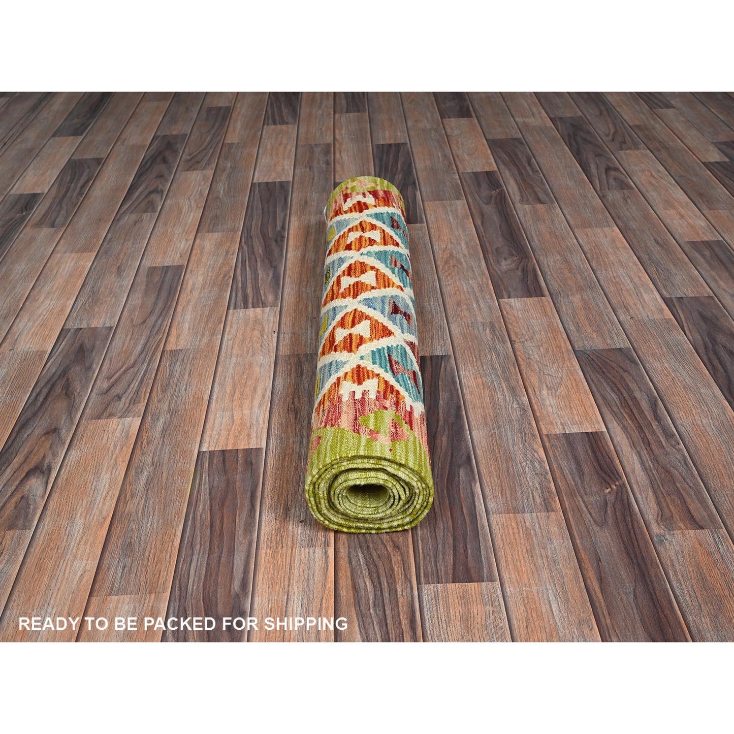 2'9"X12'9" Colorful Afghan Kilim Hand Woven Flat Weave Wool Runner Rug