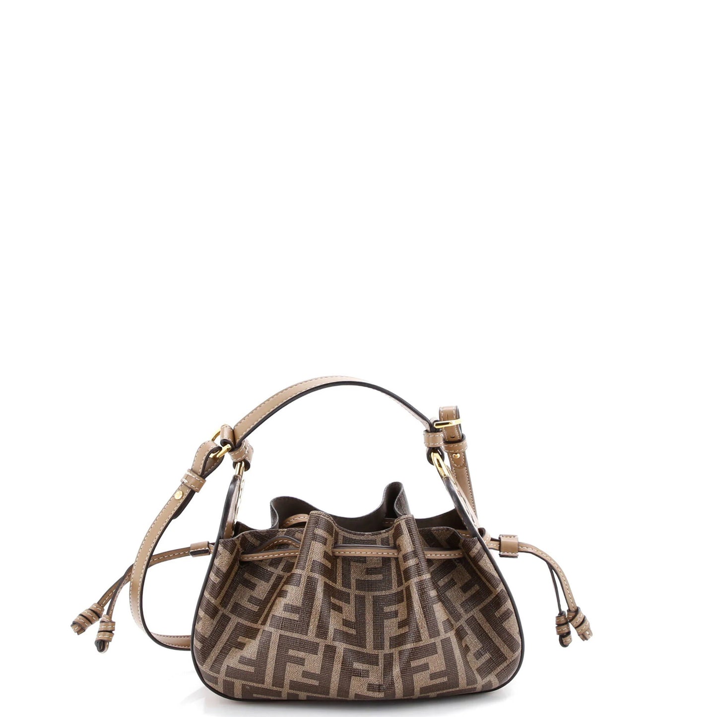 Fendi Pomodorino Bucket Bag Zucca Coated Canvas Mini