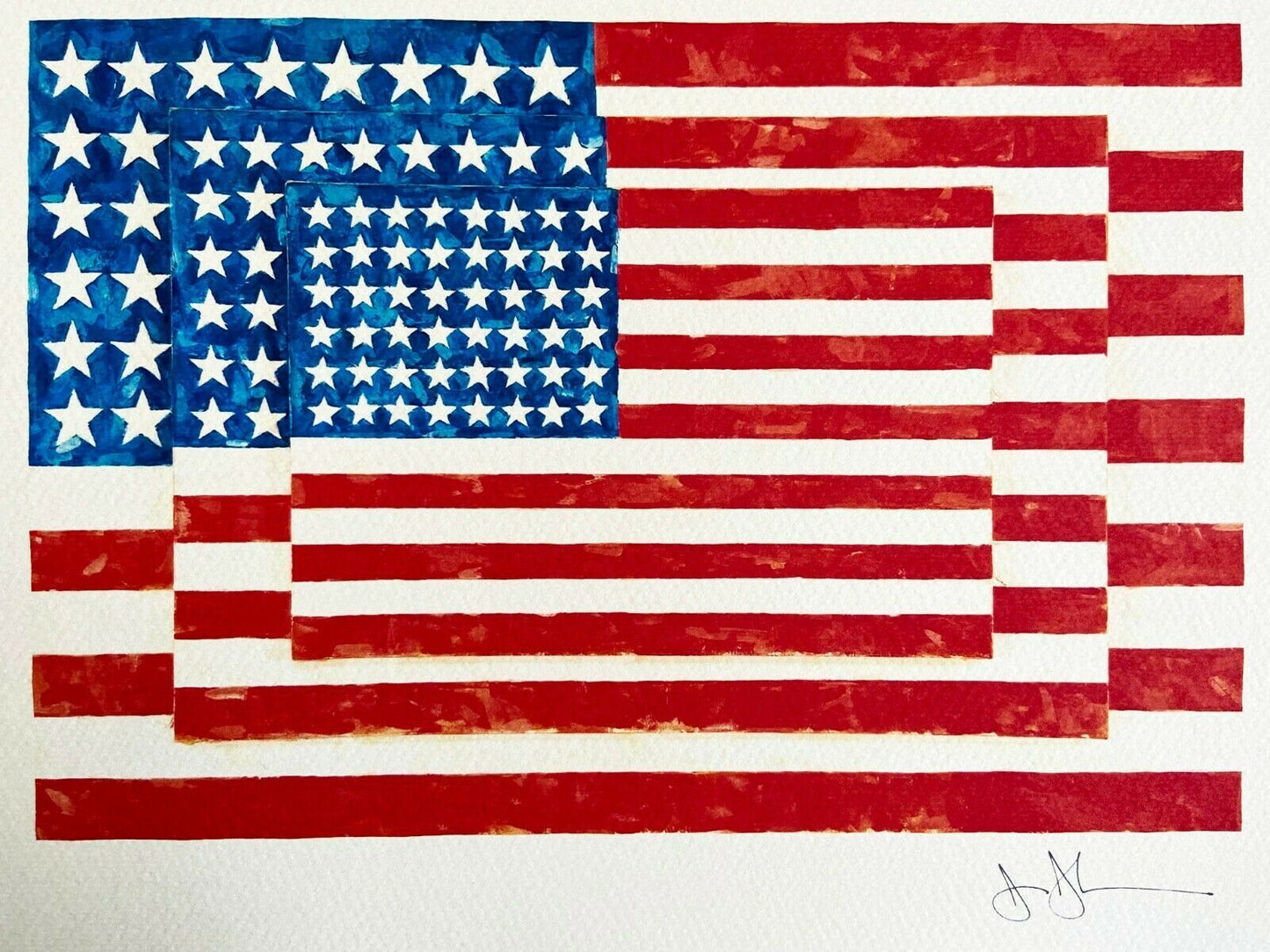 Jasper Johns Lithograph Coa Numbered Crayon