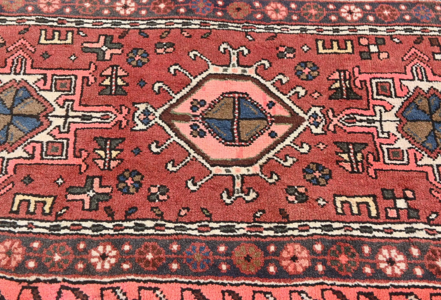 Vintage Handmade Tribal Geometric Oriental Rug