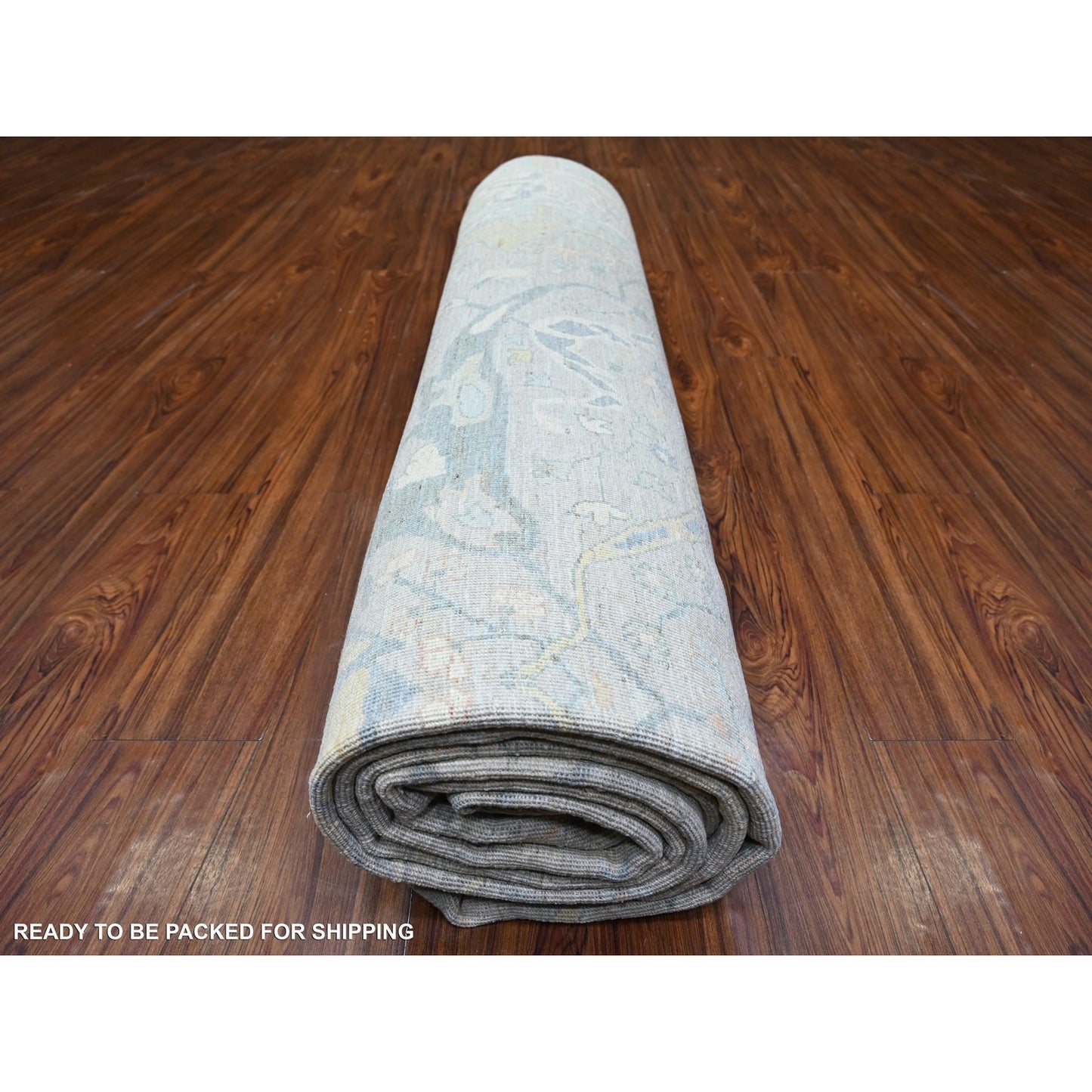 9'9"X13'8" Gray White Wash Peshawar Hand Knotted Natural Wool Rug