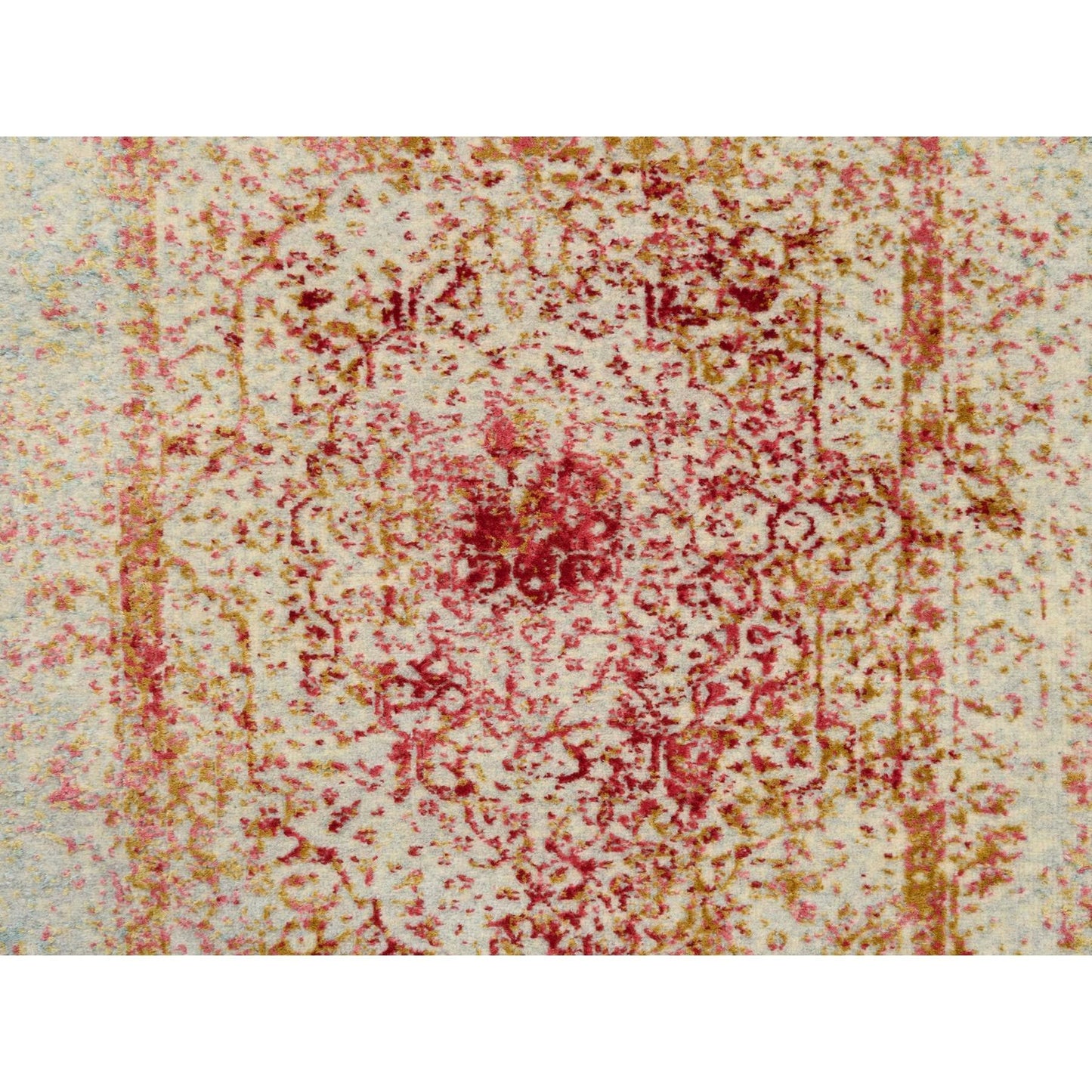 2'6"X11'10" Pink Hand Knotted Farsian Wool And Pure Silk Runner Rug