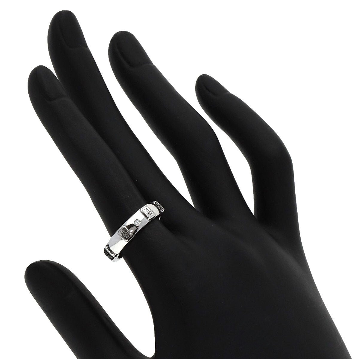 Harry Winston Ring Hw Logo Diamond K18 White
