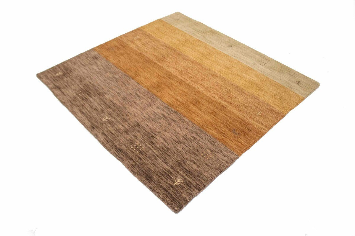 5X5 Ft Square Multicolor Striped Wool Rug