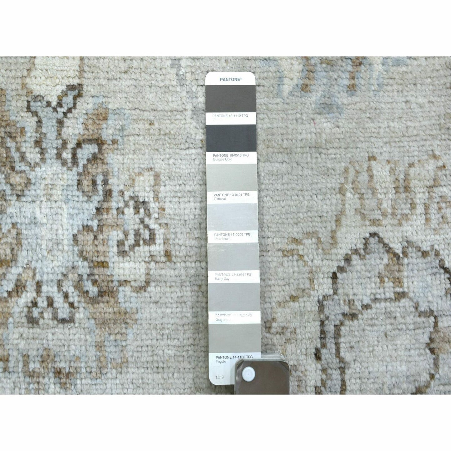2'10"X13'9" Light Gray Angora Ushak Afghan Wool Hand Knotted Runner Rug