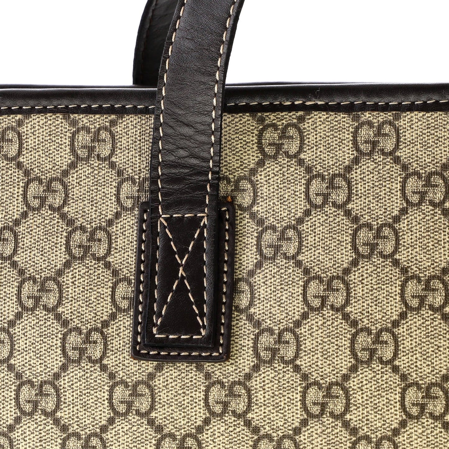 Gucci Plus Tote Gg Coated Canvas With Leather Medium