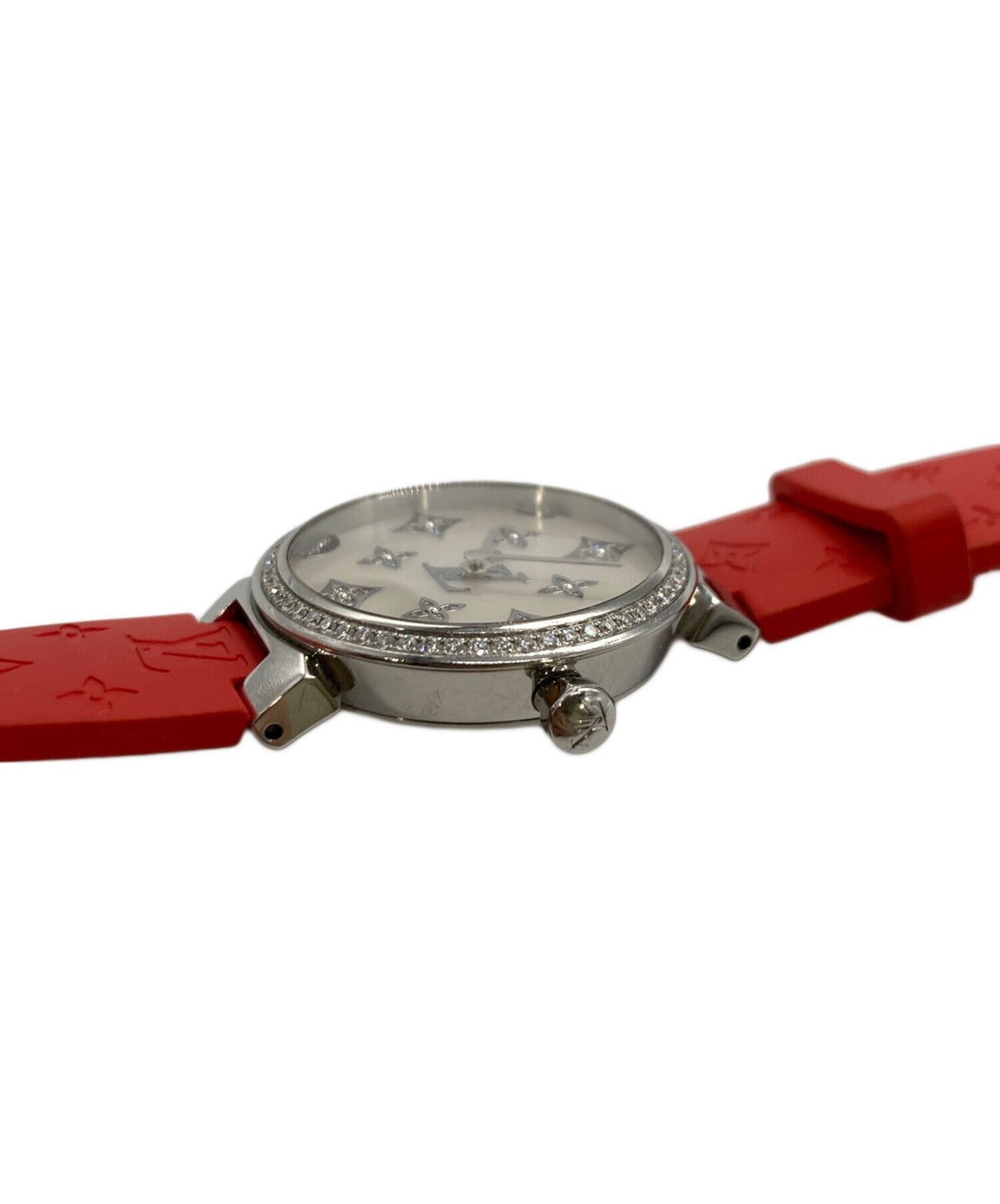 Louis Vuitton Tambour Slim Diamond Bezel Qa109