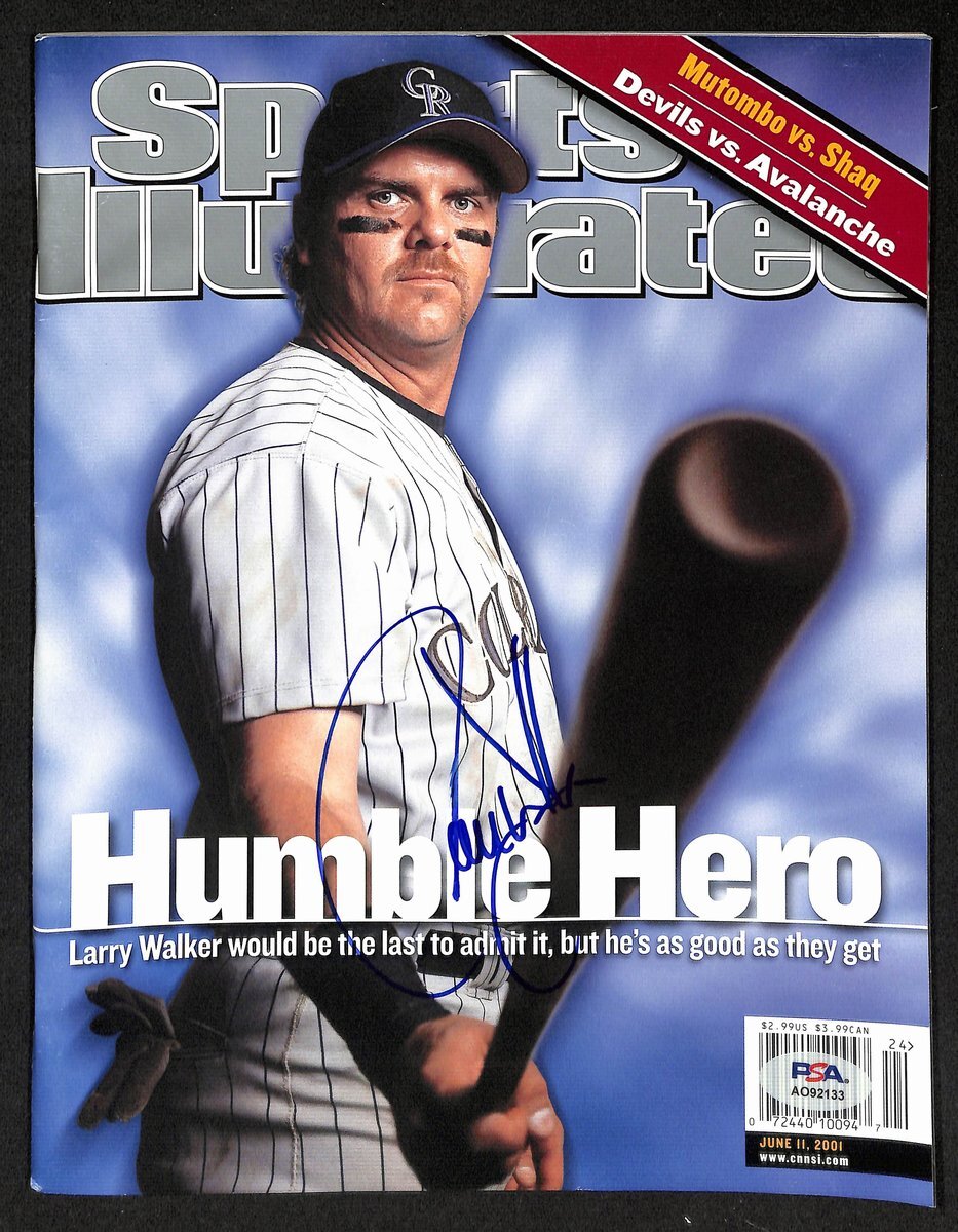 Larry Walker Signed 6/11/2001 Sports Illustrated