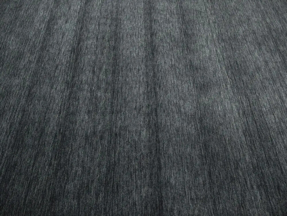 Solid Charcoal Hand-Loomed 6X9 Gabbeh Wool Rug