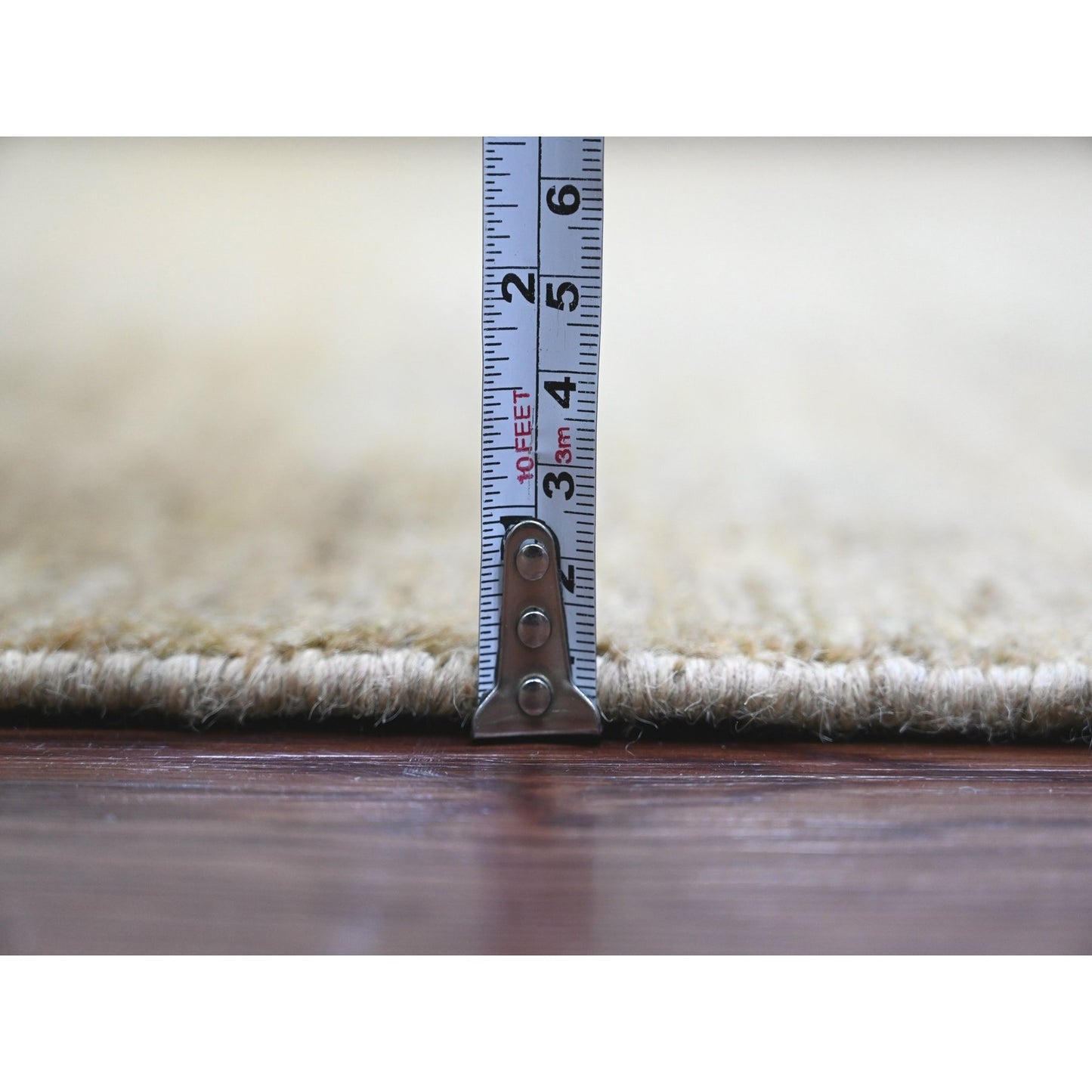 7'10"X9'5" Tawny Brown Plain Solid Pattern Ghazni Wool Hand Knotted Rug