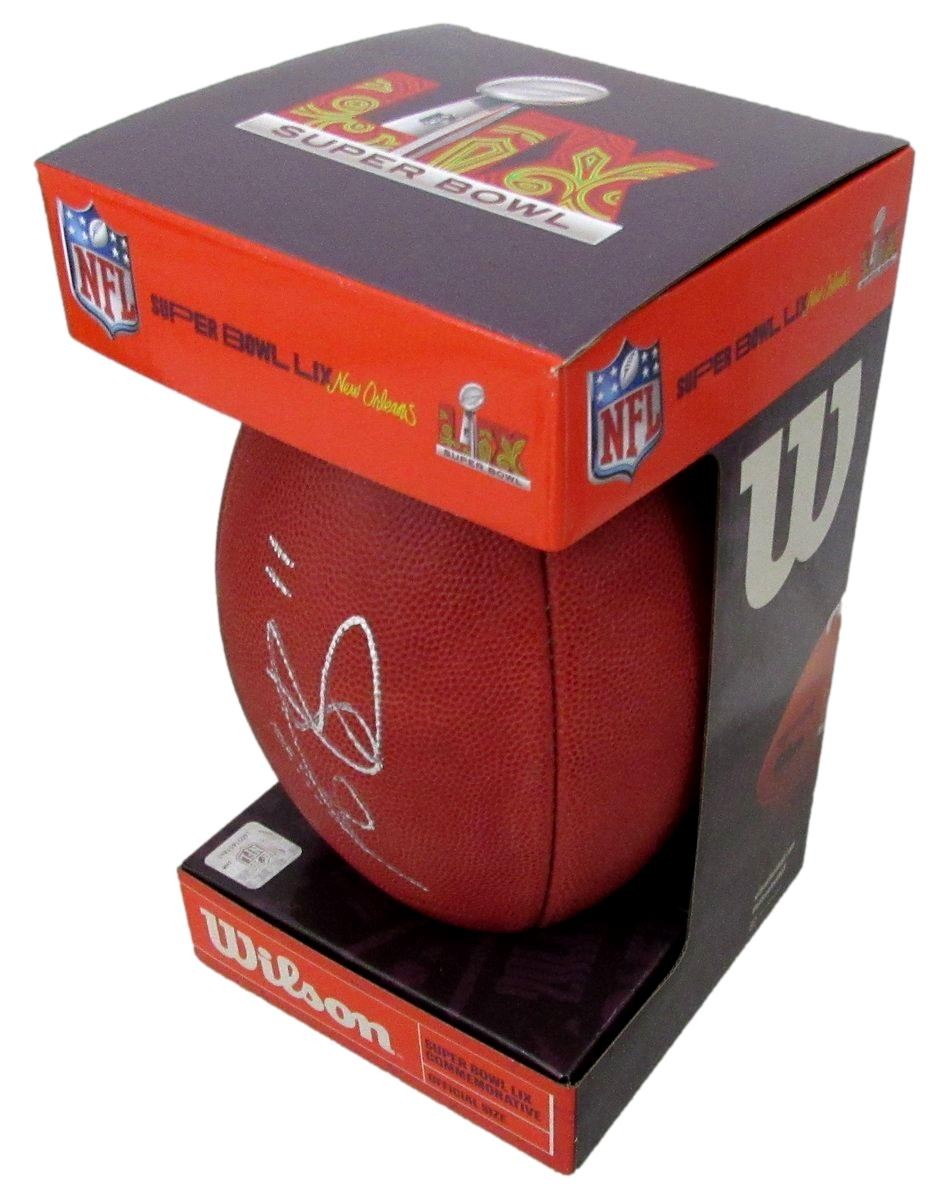 A.J. Brown Signed/Auto Super Bowl Lix Logo Duke Football Eagles Beckett 195541