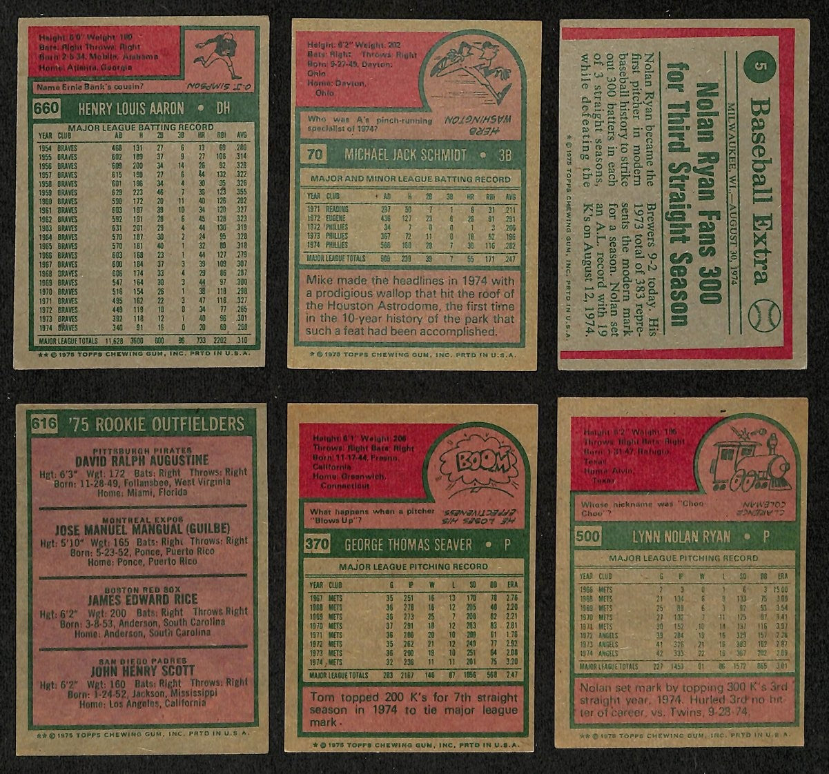 1975 Topps Baseball Complete Set (660) Aaron,